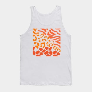 Orange Vibrant Animal Print Pattern Tank Top